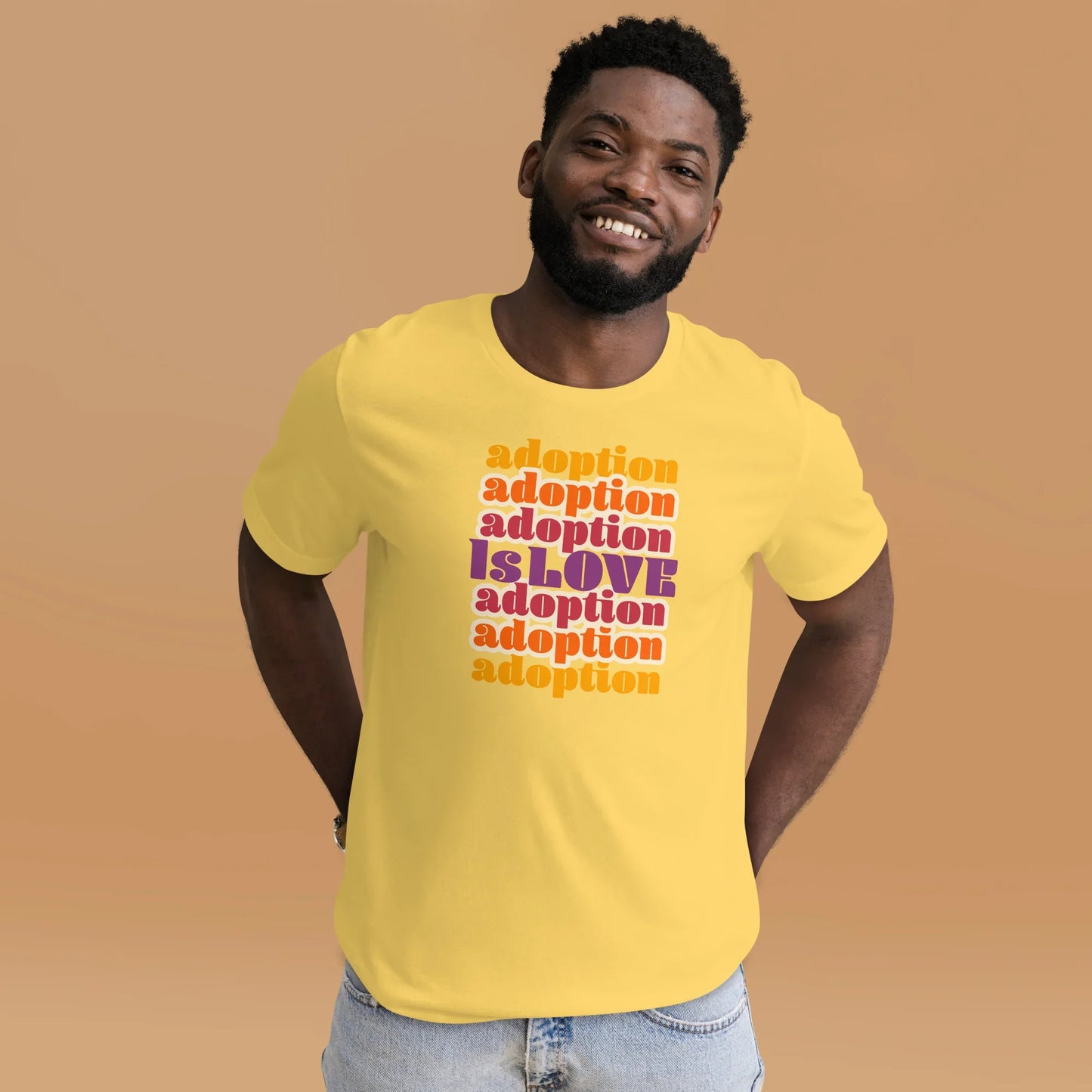 Adoption Is Love - retro design on a unisex t-shirt - Adoption Stuff Store