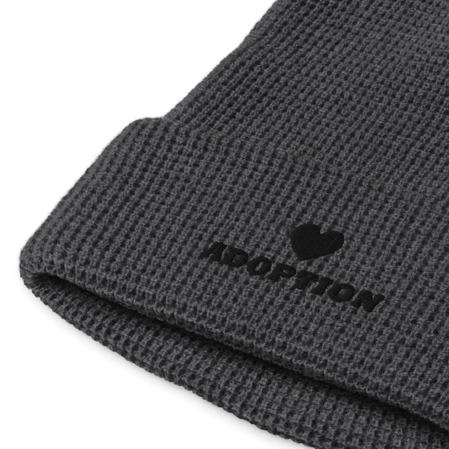 ADOPTION (heart) - Waffle beanie - Adoption Stuff Store