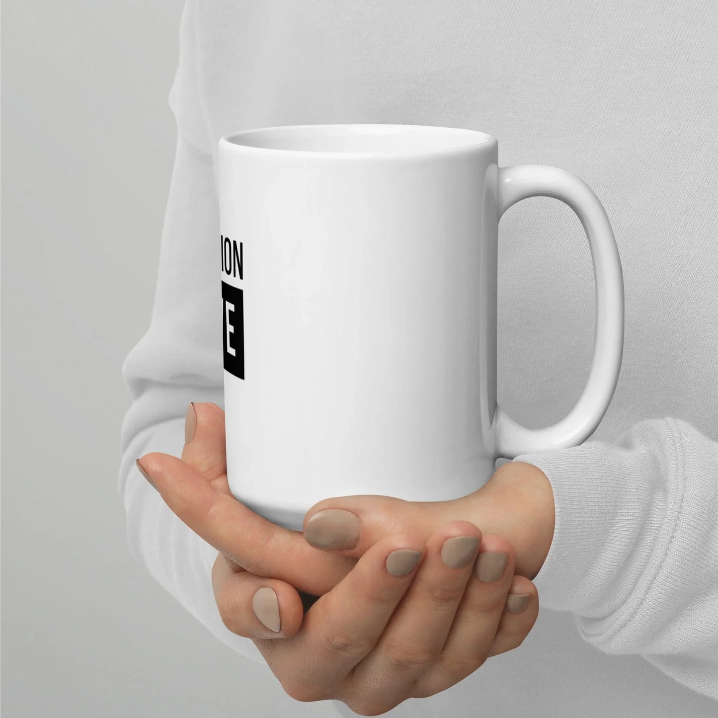 ADOPTION LOVE - black design on White glossy mug - Adoption Stuff Store