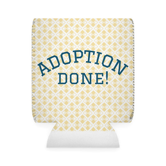 Adoption Celebration Can Cooler Sleeve "Adoption Done", Personalized Drink Holder, Adoption Gift, Party Favor, Fun Beverage Insulator