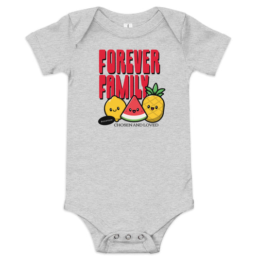 Adoption Stuff Store - Forever Family baby onesie - Chosen and Loved - #adoption - shop for adoption and foster care themed stuff