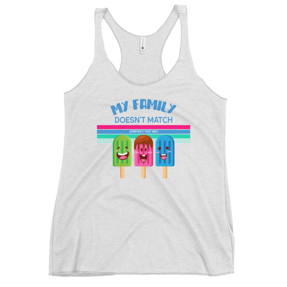 My Family Doesn't Match - I prefer it that way - Funny and Inclusive tank for adults or kids - Adoption Stuff Store - adoption and foster care themed gifts and items