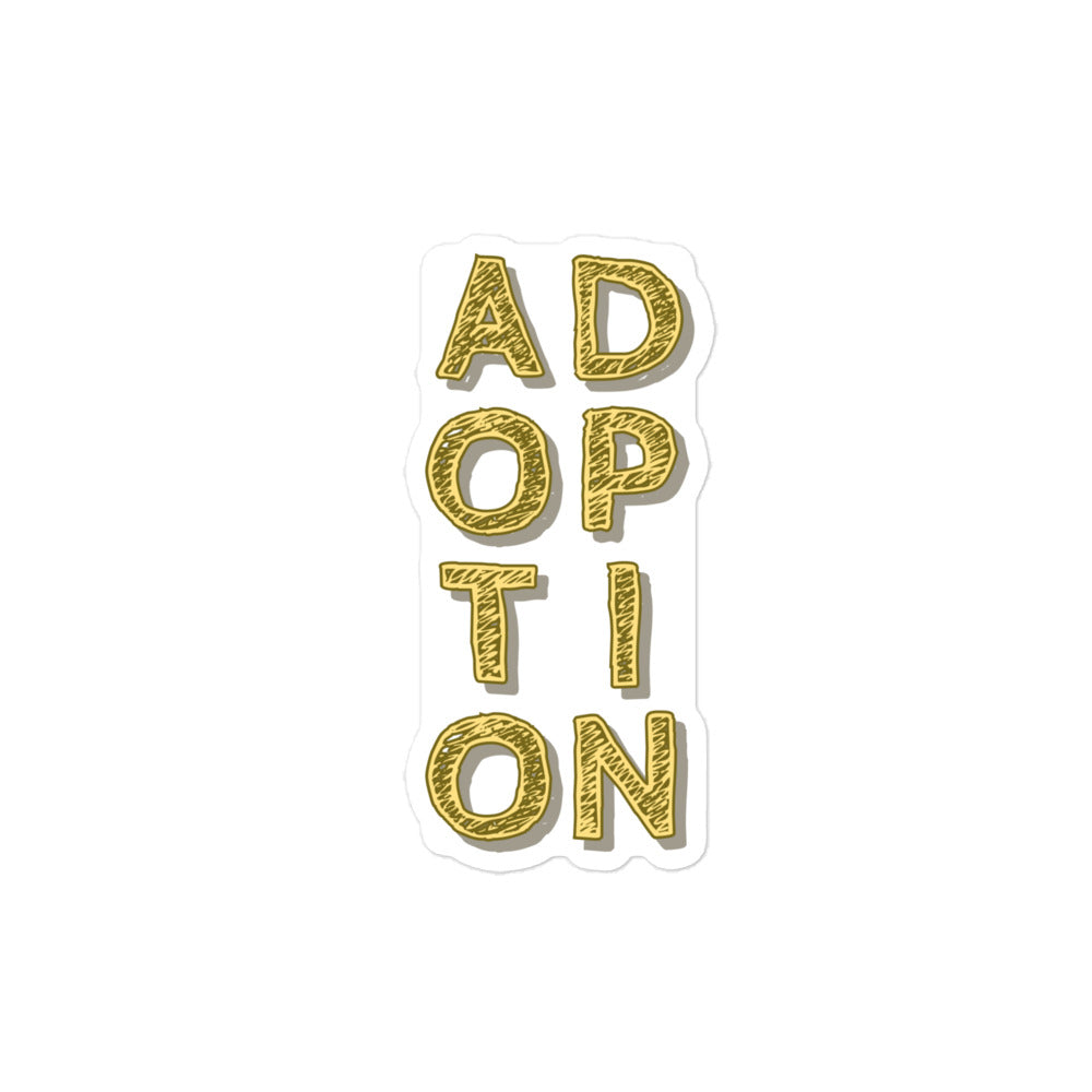Sticker - ADOPTION - fun graphic bubble-free - Adoption Stuff Store, 4″×4″, Sticker