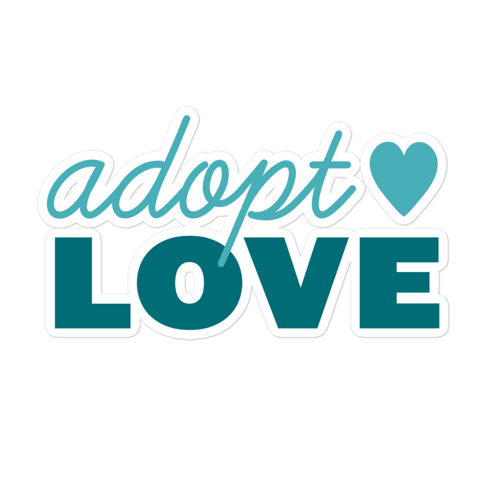 Sticker - Adopt Love - Bubble-free - Adoption Stuff Store, 5.5″×5.5″, Sticker
