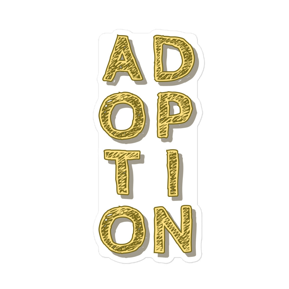 Sticker - ADOPTION - fun graphic bubble-free - Adoption Stuff Store, 5.5″×5.5″, Sticker
