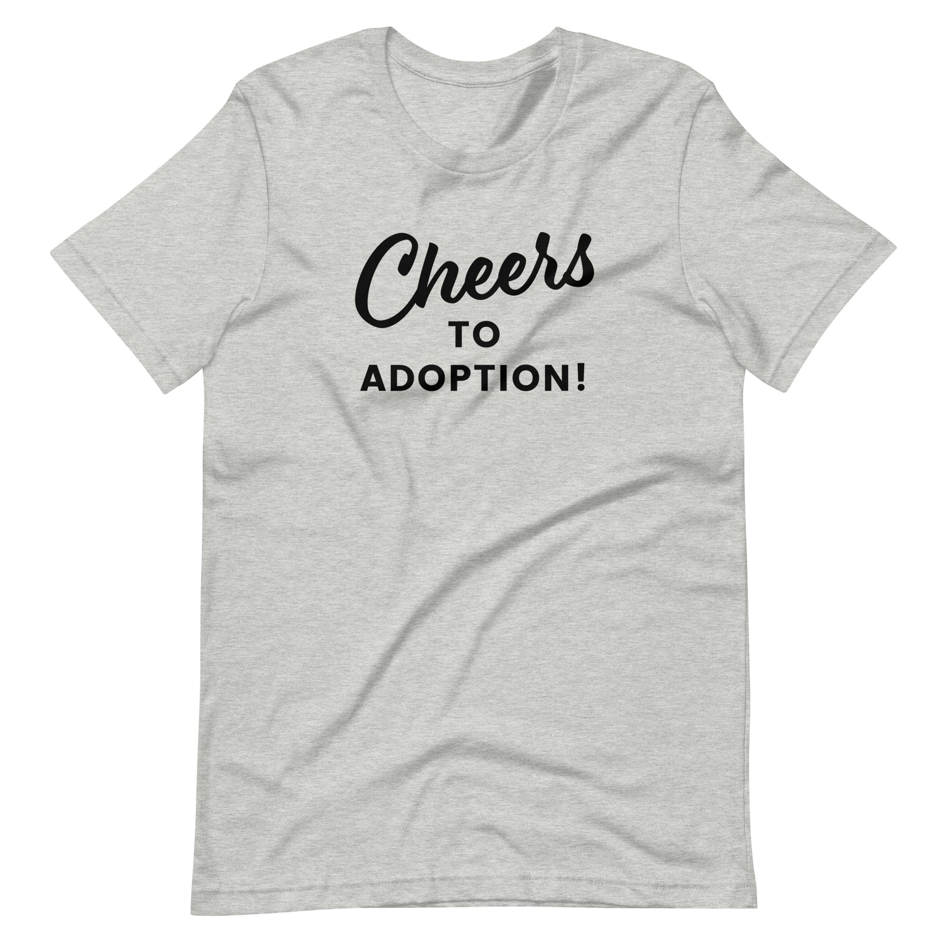 Cheers to Adoption - Unisex t-shirt - Adoption Stuff Store, Athletic Heather, T-shirt for adoption and foster care support