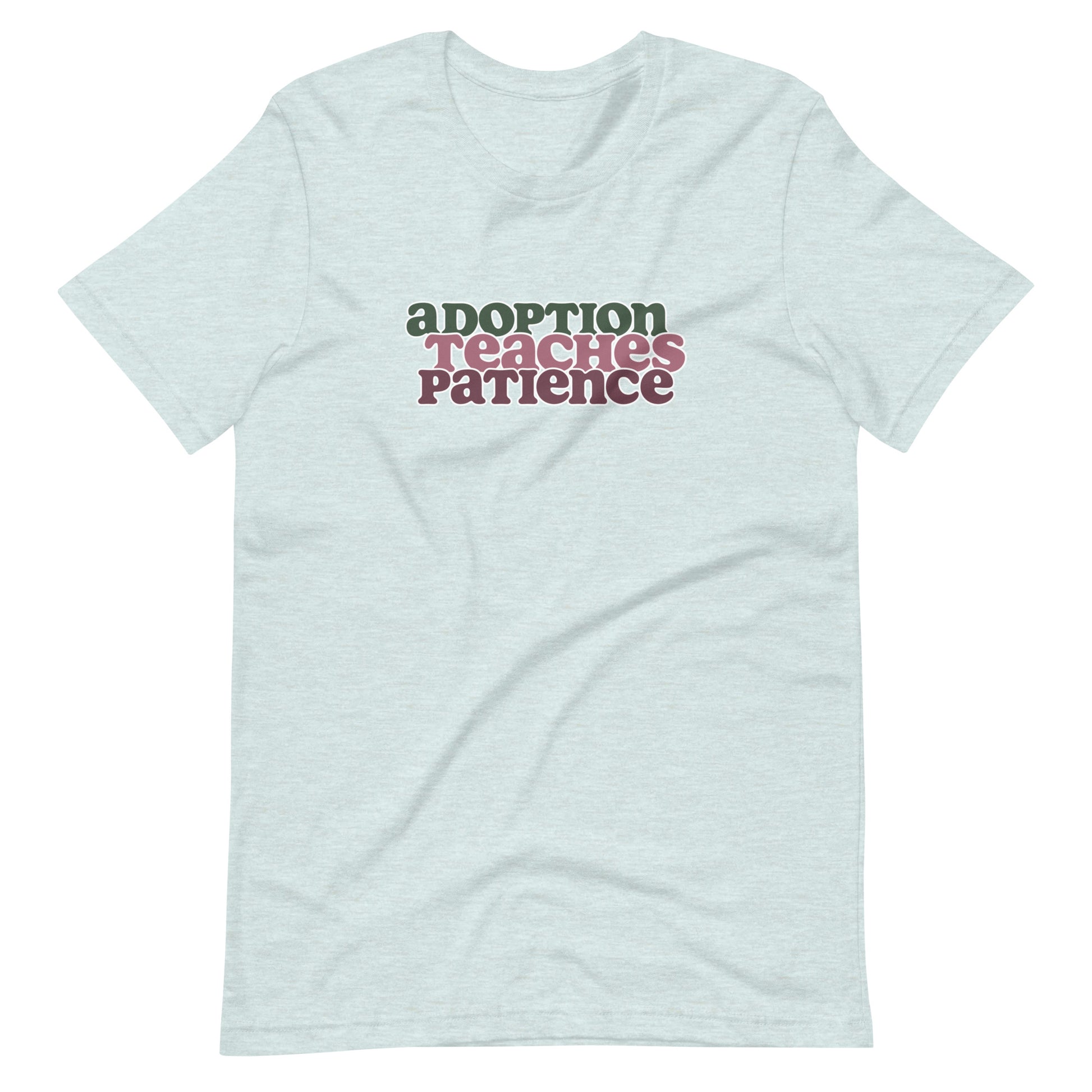 Adoption Teaches Patience - retro design on Unisex t-shirt - Adoption Stuff Store